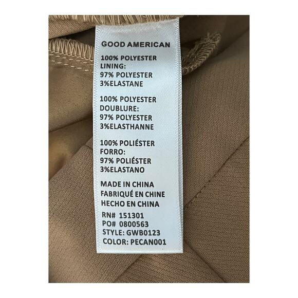 Good American shorts Luxe suiting trouser shorts brown size 15 - Picture 4 of 5